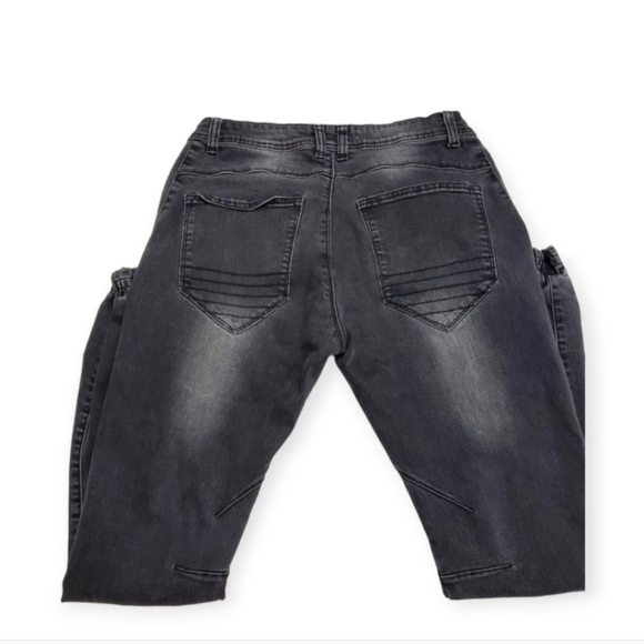 Kuwallatee Distressed Moto Denim Joggers Black Size 34 - Picture 2 of 15